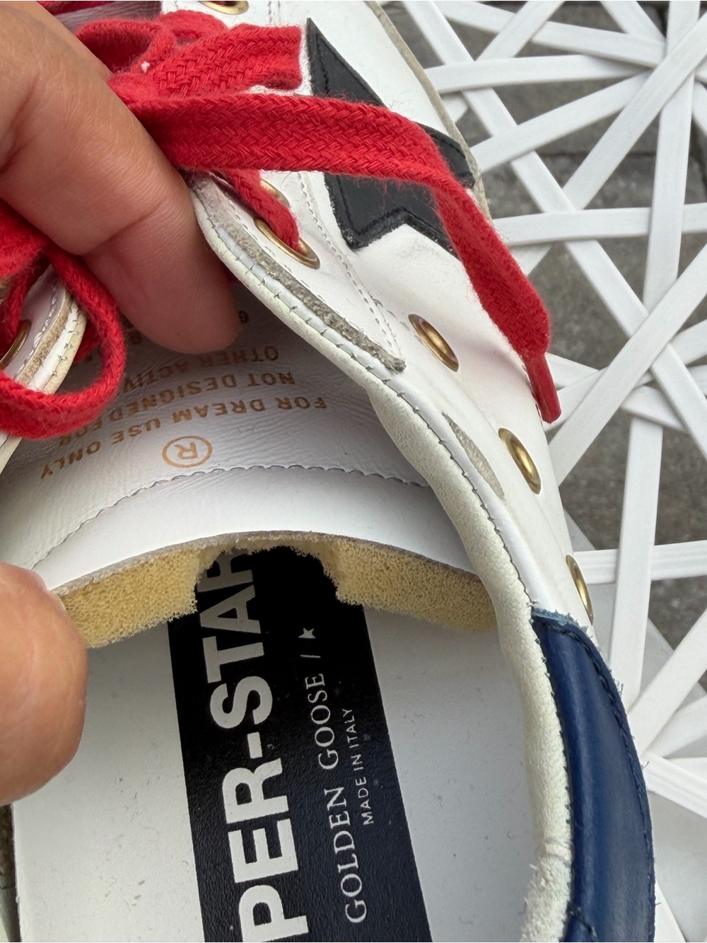 Golden Goose White women’s Sneakers with Red Laces and Navy Heelttga - Picture 7 of 11
